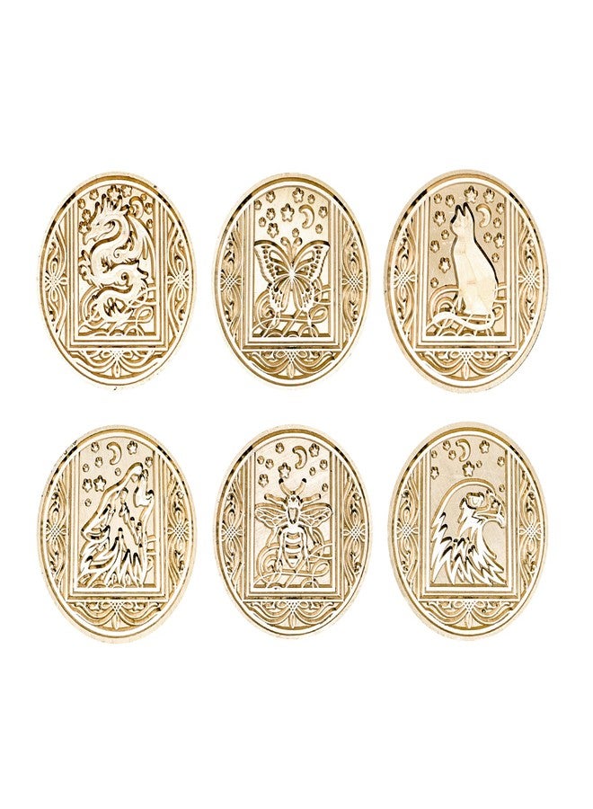 SWANGSA Wax Seal Stamp Set, Vintage 6 Pieces Sealing Wax Stamp Heads and 1 Wooden Handle for Wedding Party Invitations, Letters, Envelopes, Christmas (Starry Animals Set) - Image 5