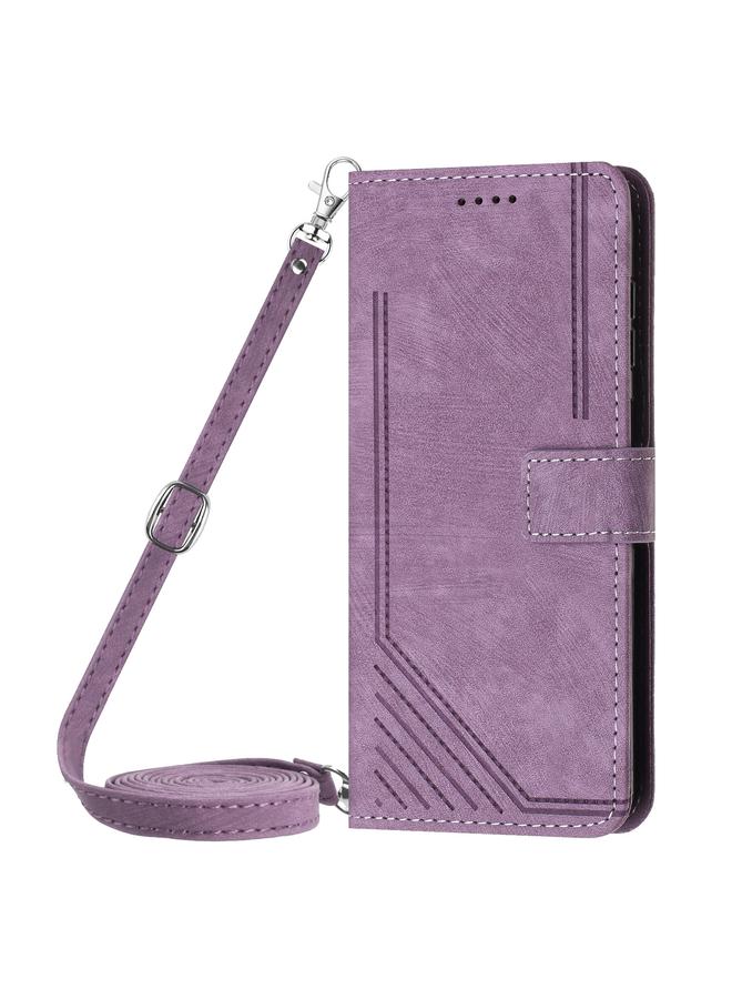 Green Tiger Case For Infinix Hot 40i Skin Feel Stripe Pattern Leather Phone Case with Lanyard - Image 2