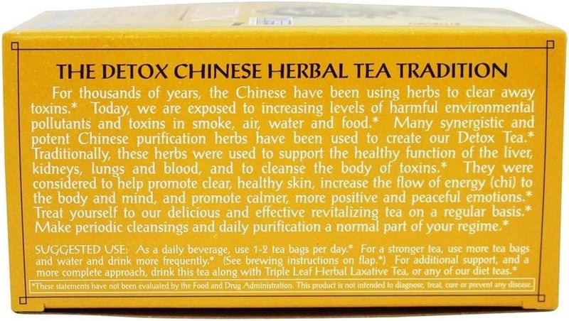 Triple Leaf Tea شاي الأعشاب الطبيعي ثلاثي الأوراق، ديتوكس 20 كيس (عبوة من 2) - Image 4
