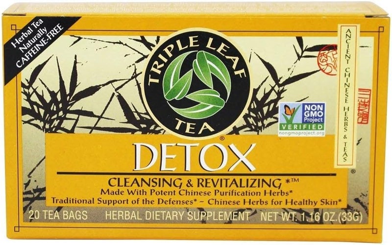 Triple Leaf Tea شاي الأعشاب الطبيعي ثلاثي الأوراق، ديتوكس 20 كيس (عبوة من 2) - Image 1
