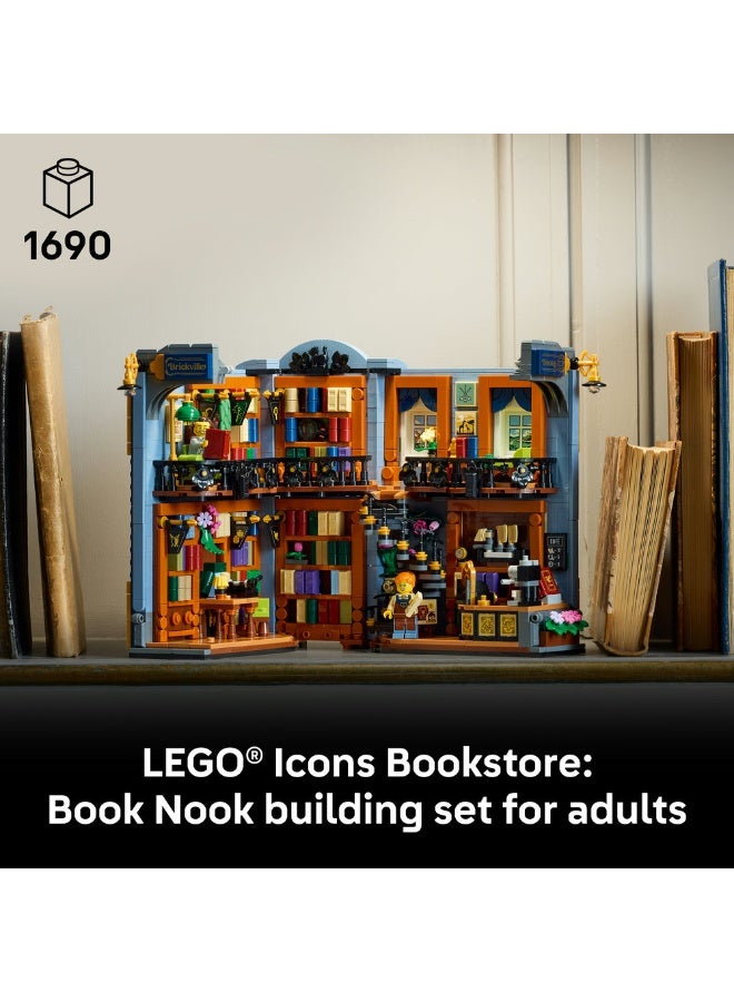LEGO Icons Bookshop: Book Nook Building Set for Adults 11379 (Age 18+, 1690 Pieces) - Image 2