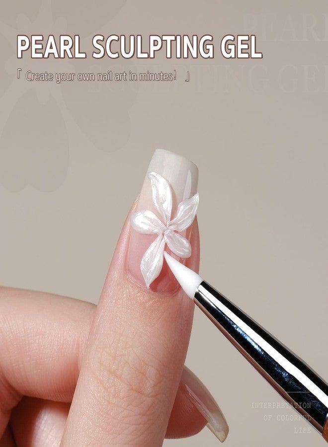 GAOY Pearl 3D Sculpting Gel for Nail Art, 15g Solid Nail Gel Non-Sticky Hard for Carving Molding and Building, Pearlescent White - Image 4