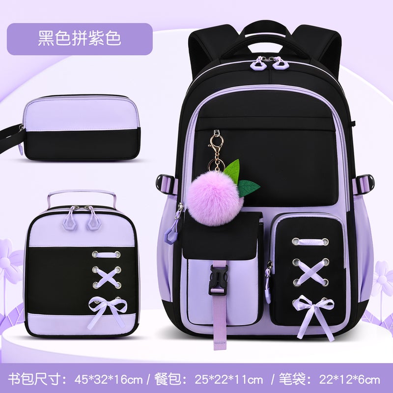حقيبة ظهر مدرسية من 3 قطع للبنات، مقاومة للماء، سعة كبيرة - Image 5