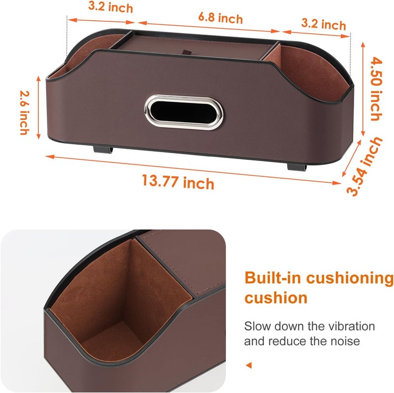 Car Seat Organizer with Cup Holders, Tissue Holder, and Hooks - Brown - Image 5