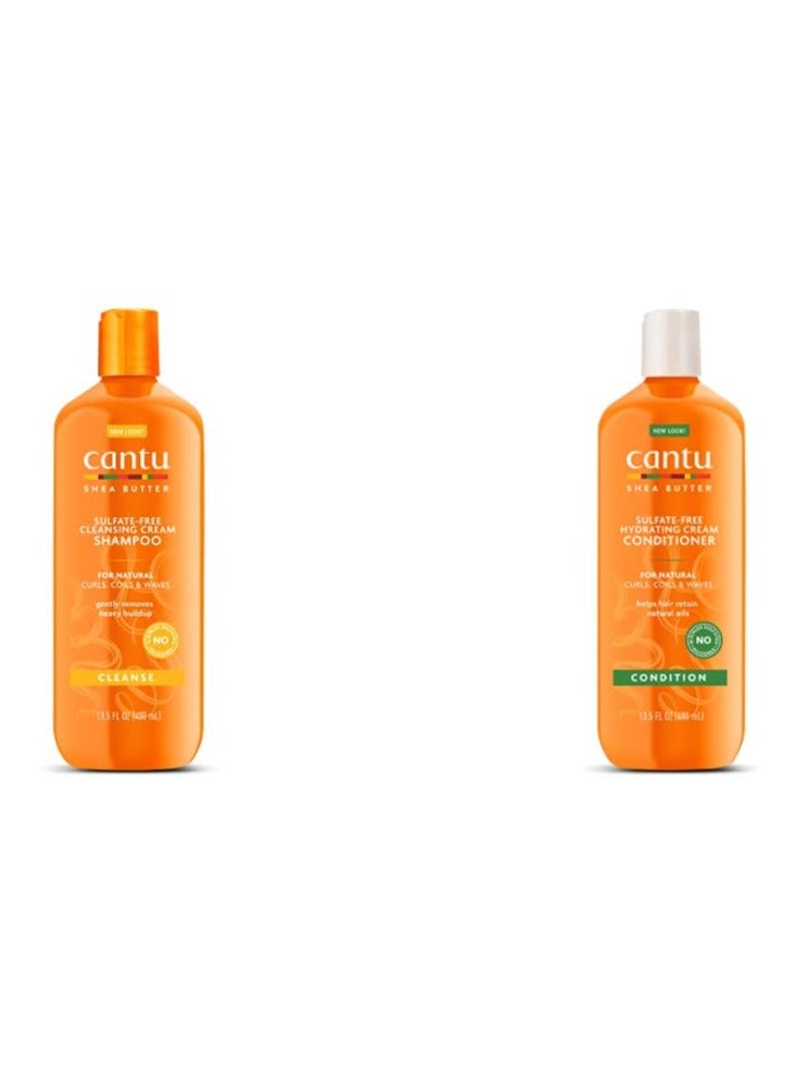 Cantu Sulfate-Free Cream Shampoo & Conditioner Bundle, 13.5 fl oz - Image 1