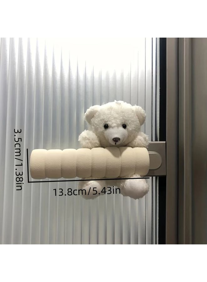 Cute Bear-Shaped Door Knob Protector Anti-Collision Left Model - Image 3
