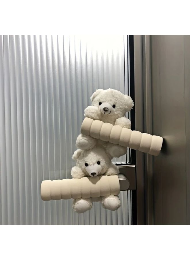Cute Bear-Shaped Door Knob Protector Anti-Collision Left Model - Image 4