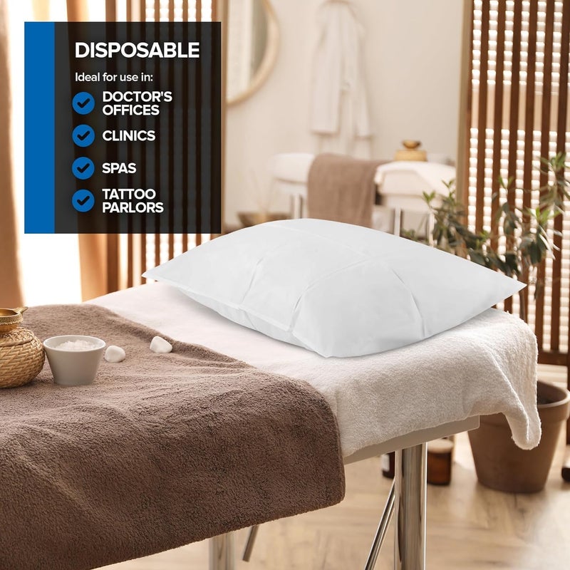 Odluzy 50 Pieces Disposable Pillowcases, Single Use Pillow Case, White Pillow Case with Envelope Closure, Standard Size Spa Pillow Covers, Against Stains and Spills for Hotel/Travel (21 x 31.5 Inches) - Image 5