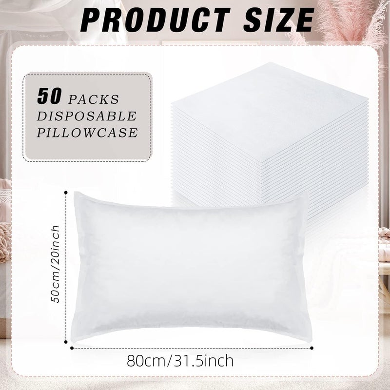 Odluzy 50 Pieces Disposable Pillowcases, Single Use Pillow Case, White Pillow Case with Envelope Closure, Standard Size Spa Pillow Covers, Against Stains and Spills for Hotel/Travel (21 x 31.5 Inches) - Image 3