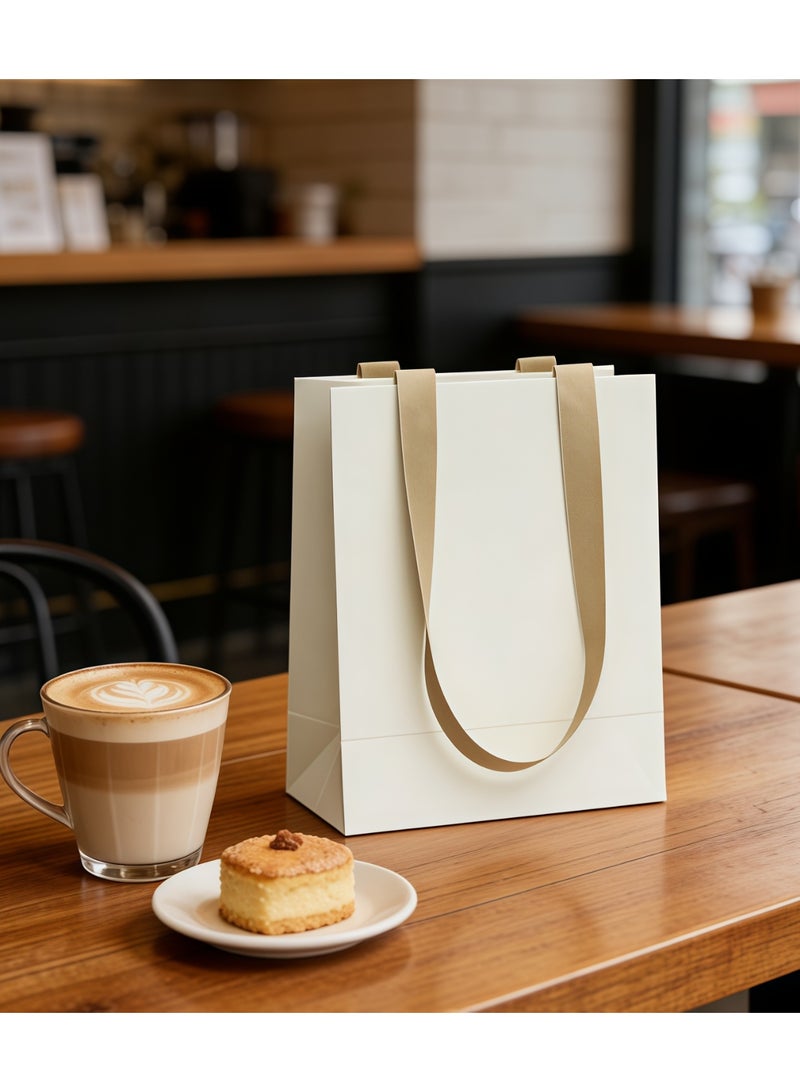 عالم البالونات عبوة من 10 أكياس هدايا ورقية بمقابض، أكياس تغليف هدايا، بالجملة، أكياس هدايا للحفلات، أكياس ورقية للتسوق من متاجر المواد الغذائية، أكياس هدايا لحفلات الزفاف وأعياد الميلاد وحفلات الكريسماس، أكياس حرفية لتجارة المواد الغذائية 21×11×27 سم - Image 4