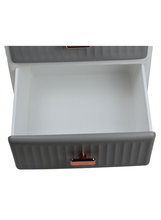 3-Layer Storage Drawer Cabinet White/Grey 45x45x69cm - Image 4