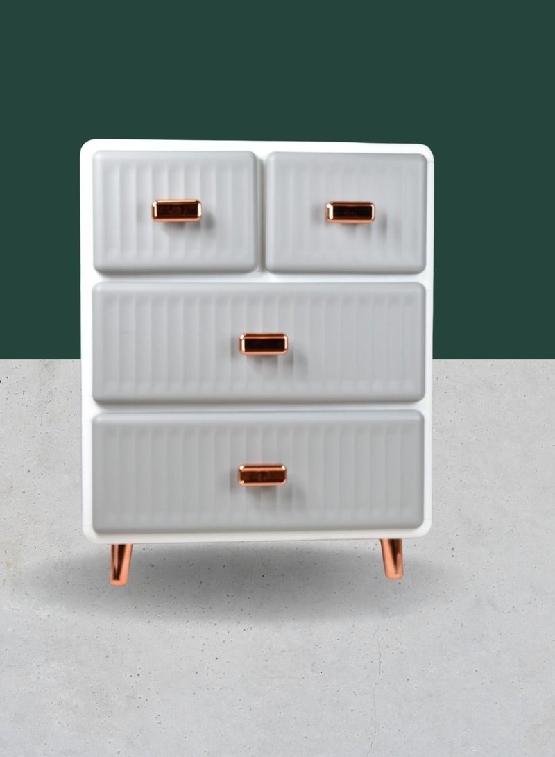 3-Layer Storage Drawer Cabinet White/Grey 45x45x69cm - Image 1