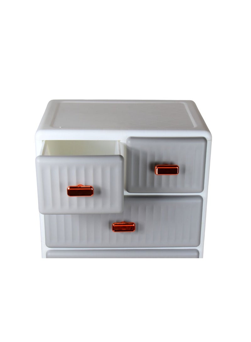 3-Layer Storage Drawer Cabinet White/Grey 45x45x69cm - Image 3