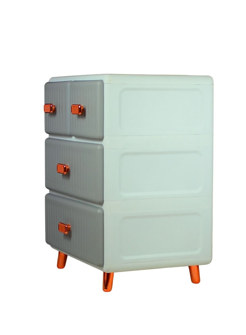 3-Layer Storage Drawer Cabinet White/Grey 45x45x69cm - Image 2