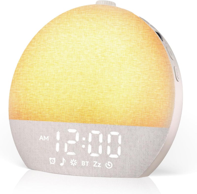Geuuap Sunrise Alarm Clock White Noise Sound Machine for Bedroom | Natural Wake-Up Light with 30 Soothing Sleep Aids, Bluetooth Speaker, Dimmable Clock, Screen-Free Design for Baby Adults Kids-Khaki - Image 1