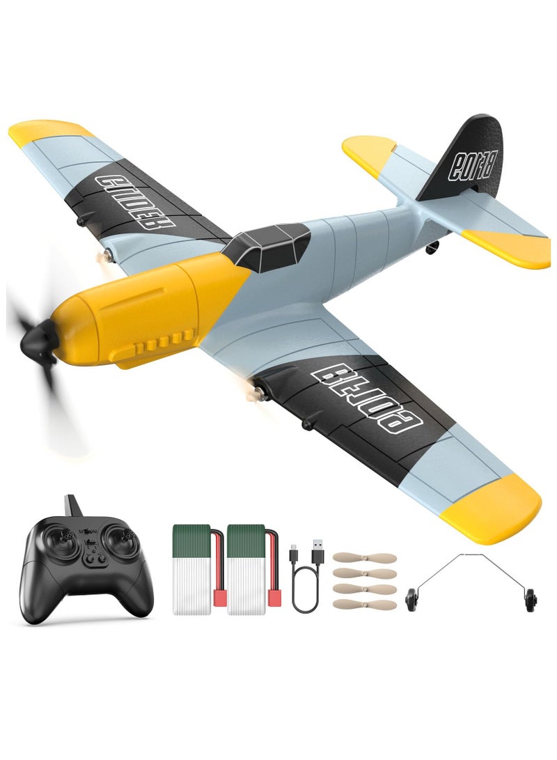 DEERC DEERC RC Plane 3 Channel BF-109 Remote Control Airplane Fighter Toys,2.4GHz 6-axis Gyro Stabilizer RTF Glider Aircraft Plane with 2 Batteries,Easy to Fly for Adults Kids Beginners Boys  - Image 1