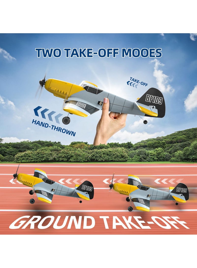 DEERC DEERC RC Plane 3 Channel BF-109 Remote Control Airplane Fighter Toys,2.4GHz 6-axis Gyro Stabilizer RTF Glider Aircraft Plane with 2 Batteries,Easy to Fly for Adults Kids Beginners Boys  - Image 5