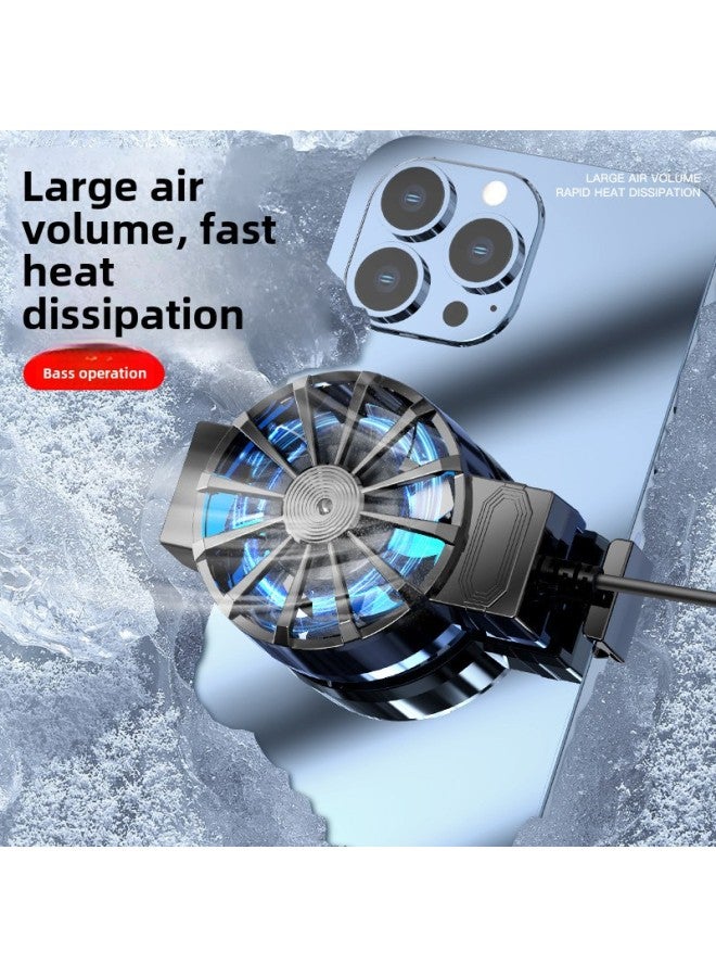 The X16 Line Machine Integrated Mobile Phone Radiator Air-cooled Blue Light Heat Dissipation Artifact Mobile Phone Does Not Drop Frames-Color:Cool Black-plug-in Model X16-function: Fan Model  - Image 2