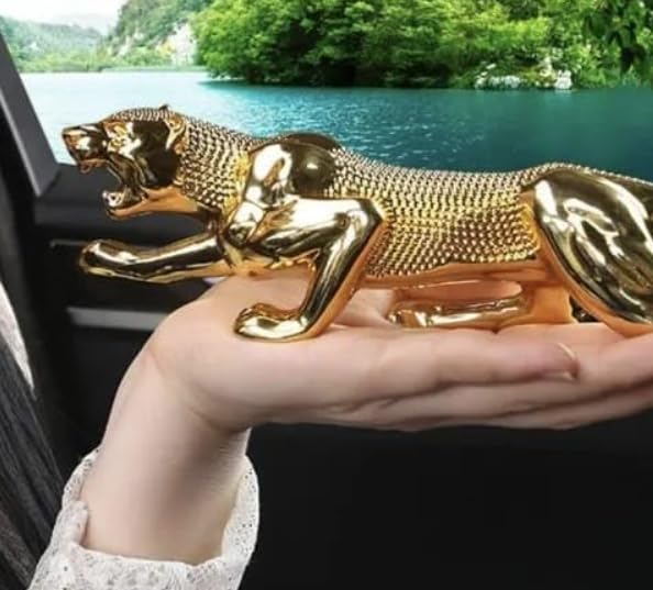 YOURKARTS.COM Golden Leopard Showpiece – Realistic Jaguar Design for Car & Home Decor | Lucky Charm Figurine for Interior Styling | car Accessories 2025 - Image 5