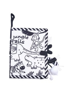 Generic Gbee Tail Cloth Book Baby Tear-resistant Early Education 3d Enlightenment Toy Fabric Book Baby Plaything Non-toxic-Color:Black And White Jungle Tail  - Image 1