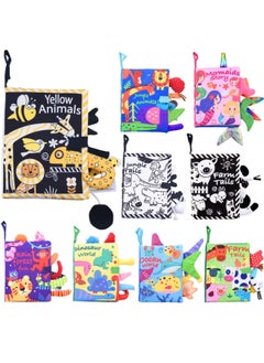 Generic Gbee Tail Cloth Book Baby Tear-resistant Early Education 3d Enlightenment Toy Fabric Book Baby Plaything Non-toxic-Color:Black And White Jungle Tail  - Image 2