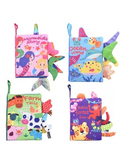Generic Gbee Tail Cloth Book Baby Tear-resistant Early Education 3d Enlightenment Toy Fabric Book Baby Plaything Non-toxic-Color:Black And White Jungle Tail  - Image 3