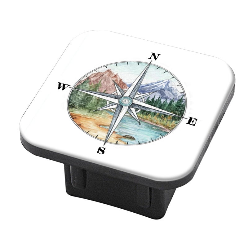 PATBIXES Hitch Cover Fits for 2Inch HitchCompass Print Trailer Hitch Cover Tube Plug InsertCar Exterior Accessories Receiver Tube Hitch Plug - Image 3