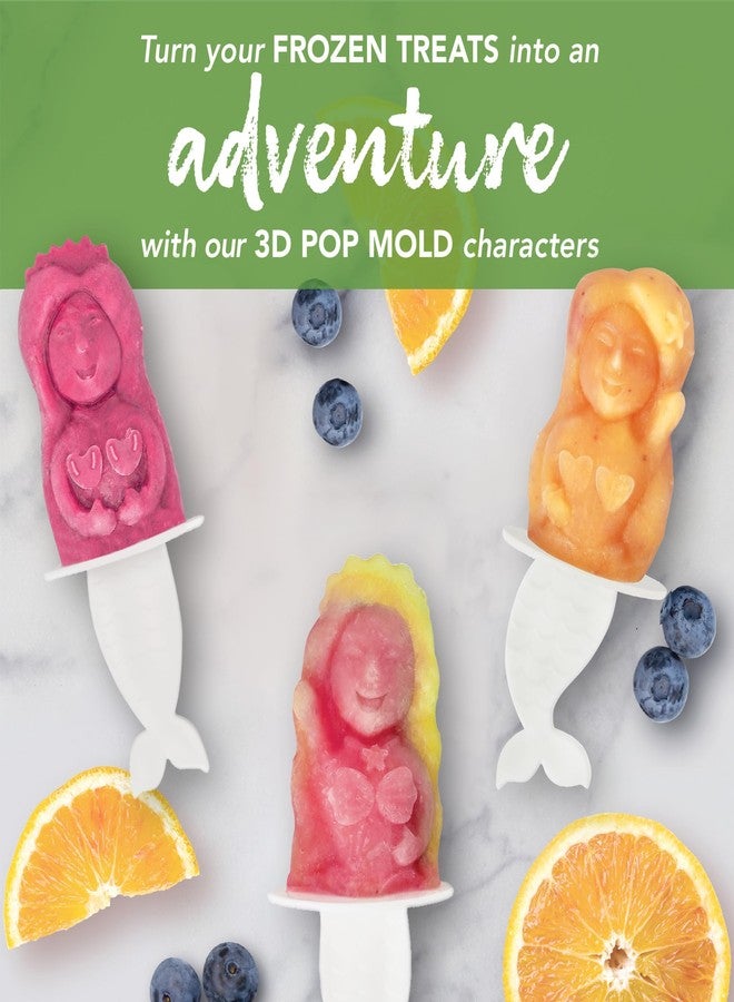 Tovolo Silicone Popsicle Molds with Sticks (Mermaid) - Ice Pop Molds with 4 Cavities for Homemade Flavored Ice Pops & Frozen Snacks - Popsicle Maker with Drip-Guards, Dishwasher Safe & BPA-Free - Image 2