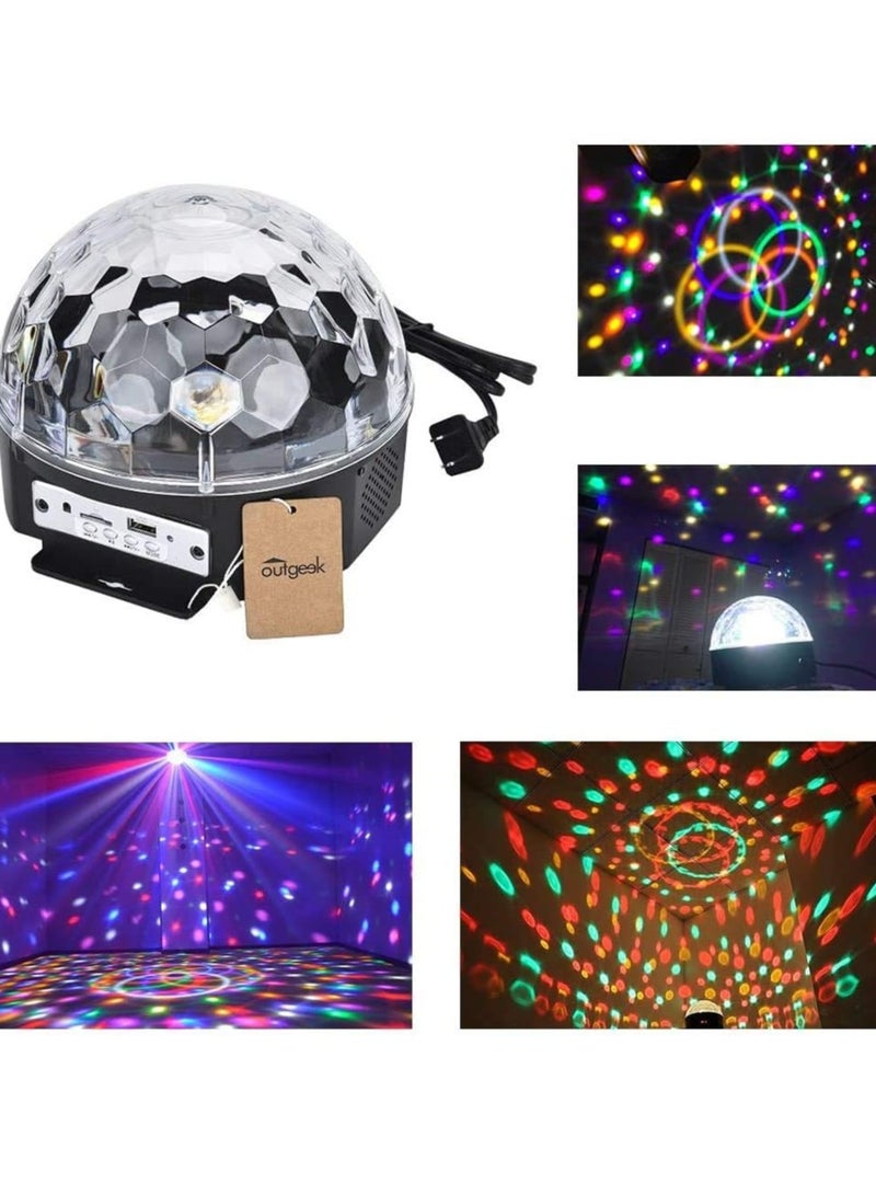 ELTRAZONE 6-Color LED Bluetooth DJ Stage Lights – Rotating Crystal Magic Ball with Sound Activation, Remote Control, MP3 Playback & USB - Image 4