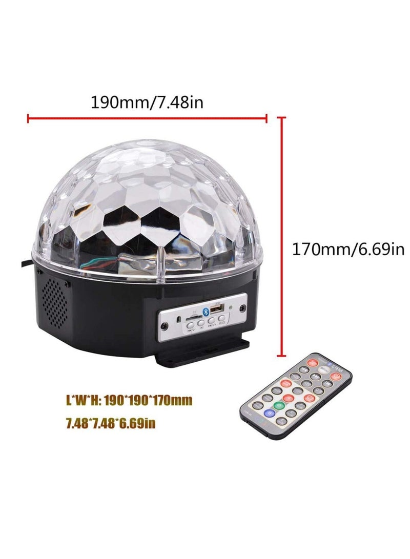 ELTRAZONE 6-Color LED Bluetooth DJ Stage Lights – Rotating Crystal Magic Ball with Sound Activation, Remote Control, MP3 Playback & USB - Image 5