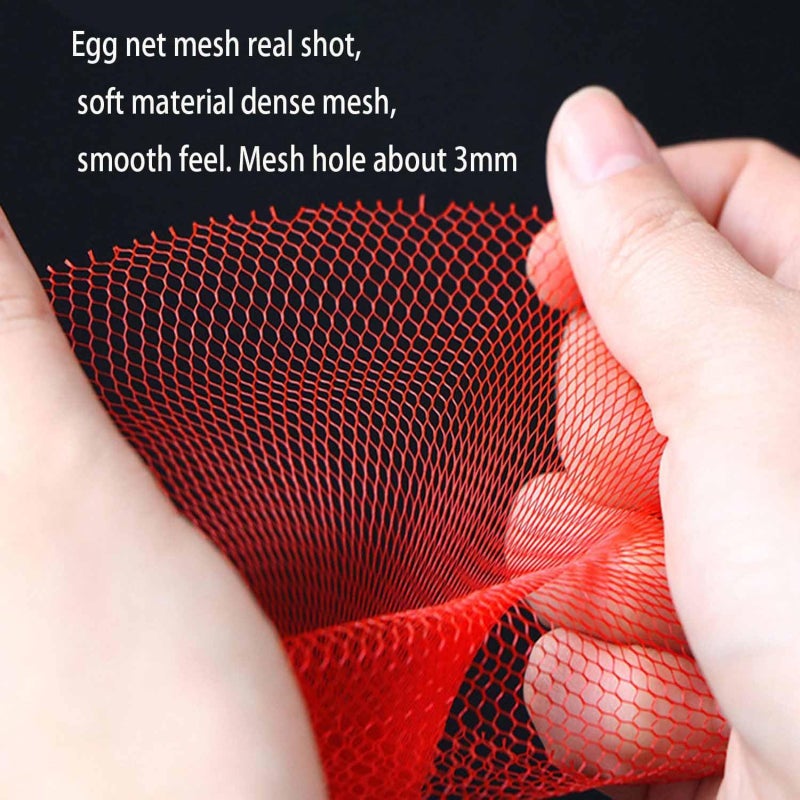 Red nylon reusable mesh bag for food, fruit, and vegetable storage  100PC - Image 2