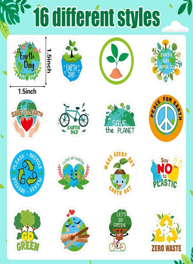 BeYumi Earth Day Roll Stickers - 1000Pcs Earth Day Stickers in 2 Rolls Waterproof Vinyl Save The Earth Decals for Cars Phone Laptop Bottle Notebook Luggage Computer Classroom Decor for Kids Students - Image 2