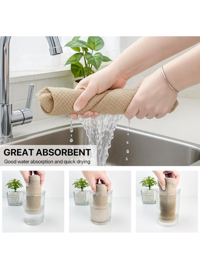 100% Cotton Waffle Weave Kitchen Dish Cloths, 30x30 cm, 6-Pack, Ultra Soft Absorbent Quick Dry Dish Towels, Mixed Colours - Image 3