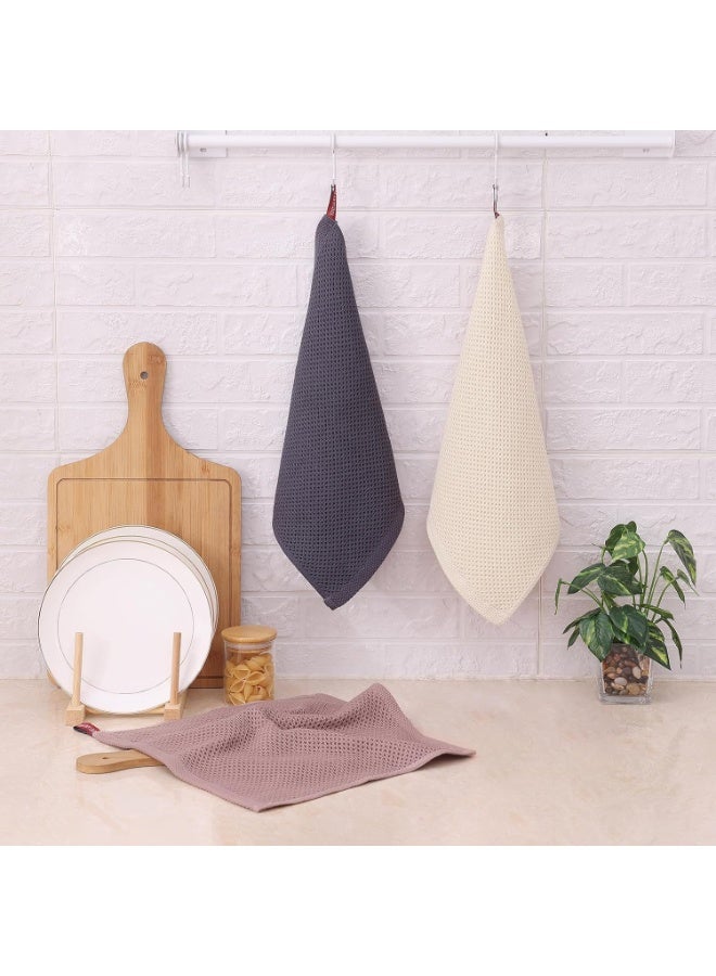 100% Cotton Waffle Weave Kitchen Dish Cloths, 30x30 cm, 6-Pack, Ultra Soft Absorbent Quick Dry Dish Towels, Mixed Colours - Image 5