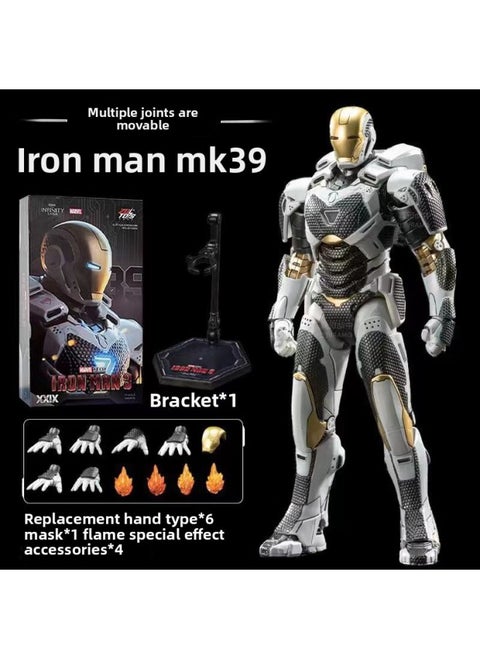 Zhongdong Iron Man Hand-made MK85 Marvel 3 Avengers 2 Mark 50 Luminous Action Figure Model Toy-Color:Iron Man Mk39 1906-39