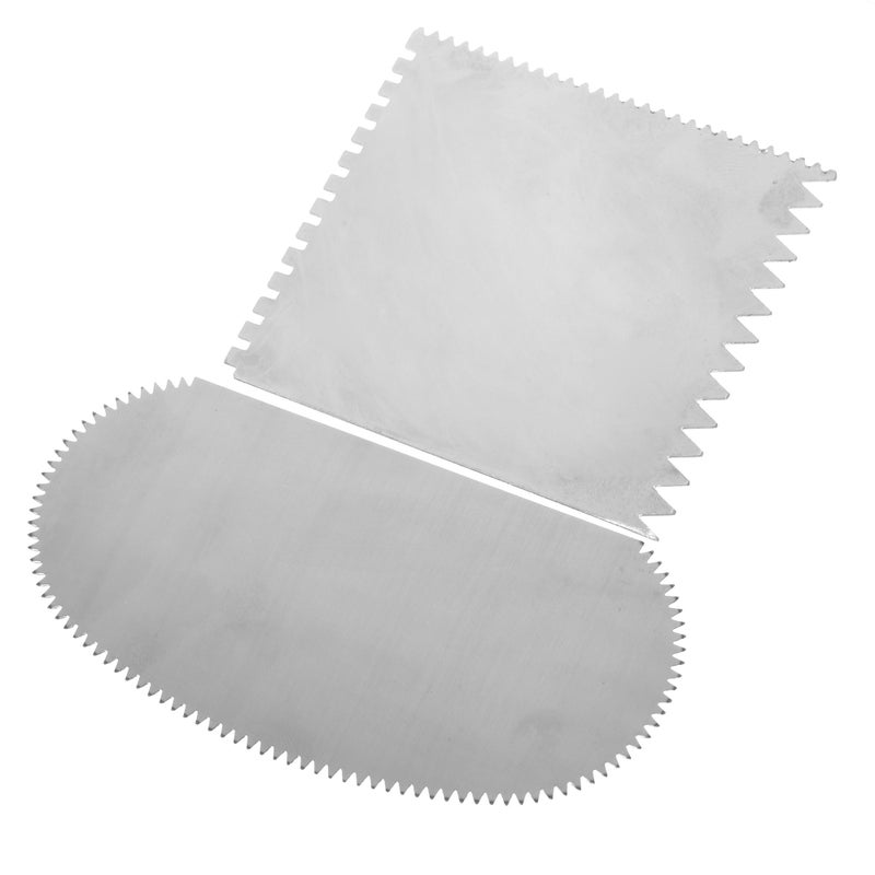 BCP Set of 2 Stainless Steel Serrated Scraper Crafts Tool for Sculpture Ceramic - Image 2