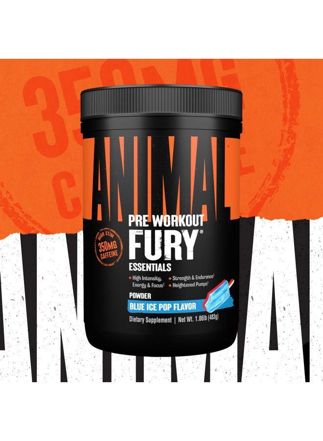 ANIMAL Fury Pre Workout Powder - Energy and Focus Supplement with 5g BCAA, 350mg Caffeine Nitric Oxide Booster with Beta-Alanine, Preworkout for Men and Women, Blue Ice Pop Flavor, 30 Servings - Image 5