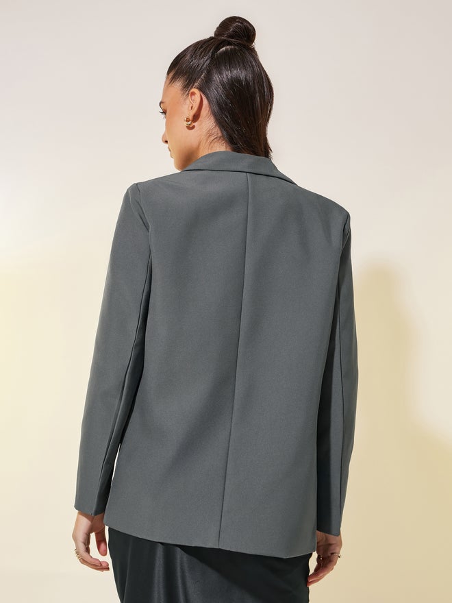 Take Two Take Two Solid Long Sleeve Regular Fit Blazer  - Image 5