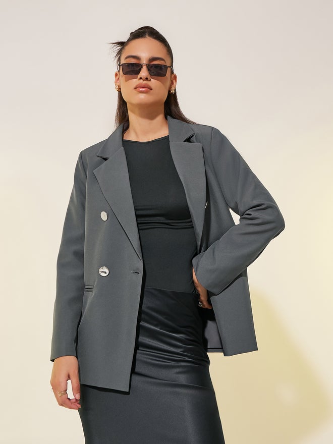 Take Two Take Two Solid Long Sleeve Regular Fit Blazer  - Image 4