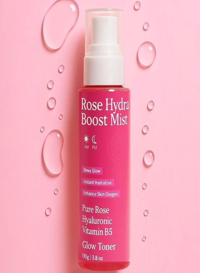 Mu Rose Hydra Boost Face Toner| for Glowing, Brighter and Hydrated Skin| with Hyaluronic Acid, Vitamin B5 and Rose Water | 100% Natural | Soothing and pore tightening | For all skin type (Rose) - Image 1