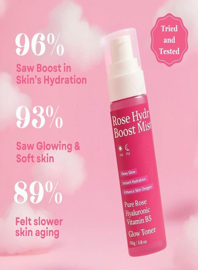 Mu Rose Hydra Boost Face Toner| for Glowing, Brighter and Hydrated Skin| with Hyaluronic Acid, Vitamin B5 and Rose Water | 100% Natural | Soothing and pore tightening | For all skin type (Rose) - Image 4
