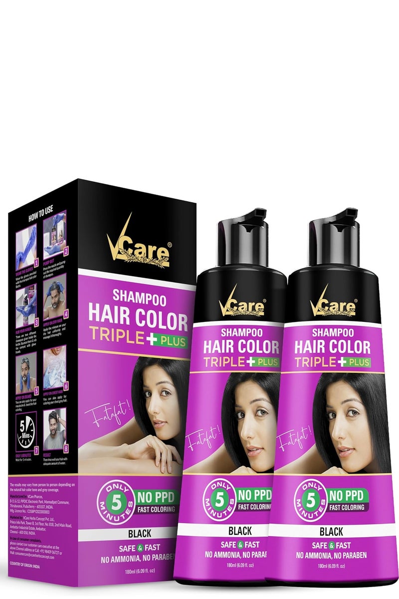 في كير شامبو لون الشعر من في كير، 180 مل، قطعتين باللون الأسود - Image 1