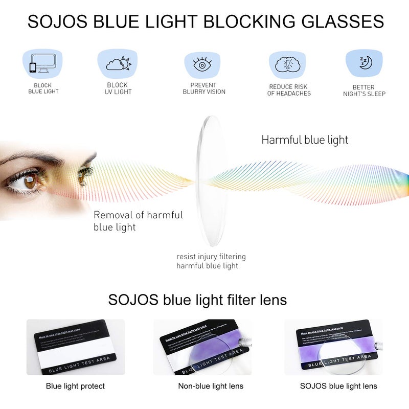 SOJOS Blue Light Blocking Glasses Retro Vintage Cateye Eyeglasses for Women Plastic Frame Hipster Party SJ5025 with Black Frame/Anti-Blue light Lens - Image 4