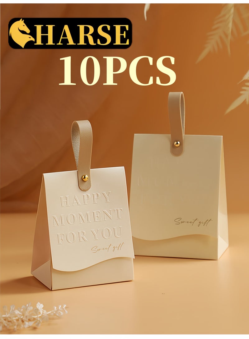Harse 10Pcs Mini Candy Gift Boxes with Handle – Wedding Favor Bags, Small Treat Boxes for Party, Baby Shower, and Special Occasions - Image 1