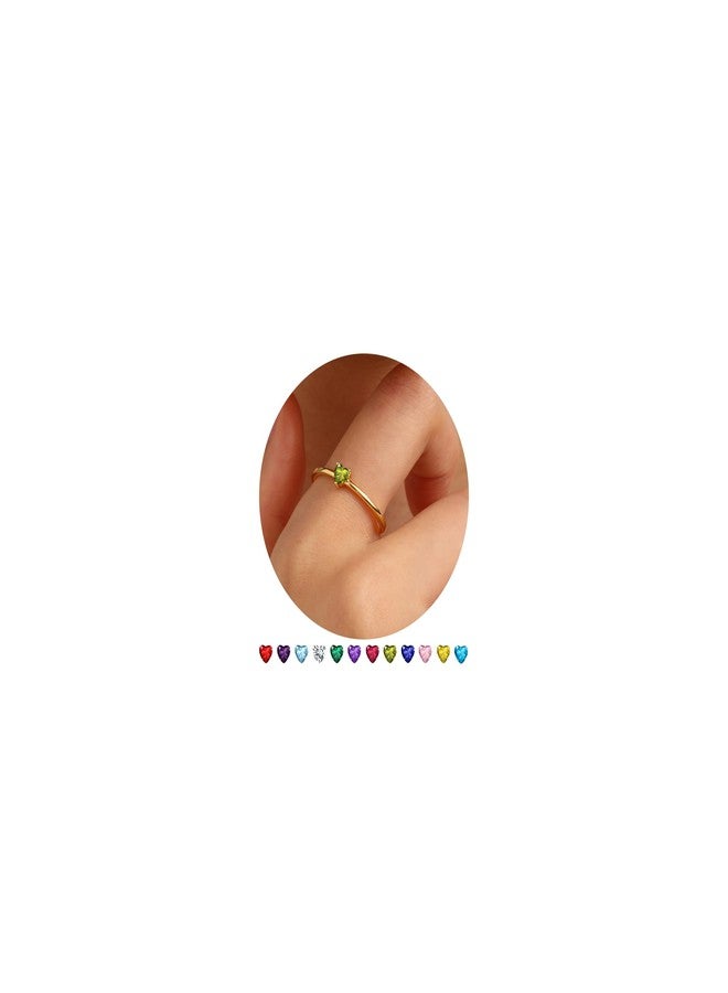 Btysun Gold Rings for Women - August Birthday Peridot Birthstone Jewelry - Adjustable Anniversary Wedding Gifts for Wife, Mom, Her - Image 1