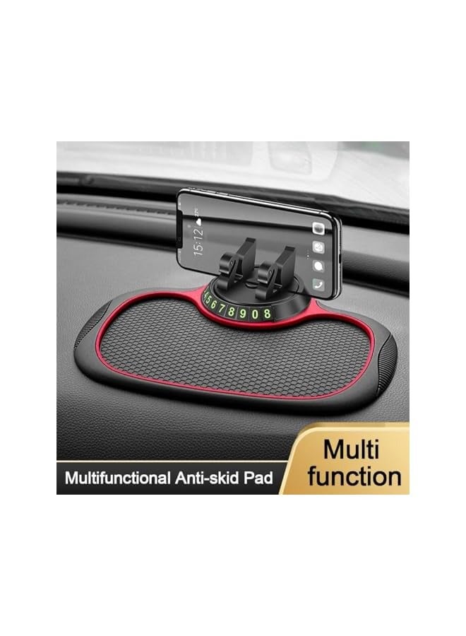 erorex Multifunction Phone Pad Holder, Anti Skid Car Dashboard Sticky Pad, Non-Slip Mat for Car 360 Degrees Rotating Phone Holder Mat for Car, Universal Car Phone Mount with Number Plate - Image 5