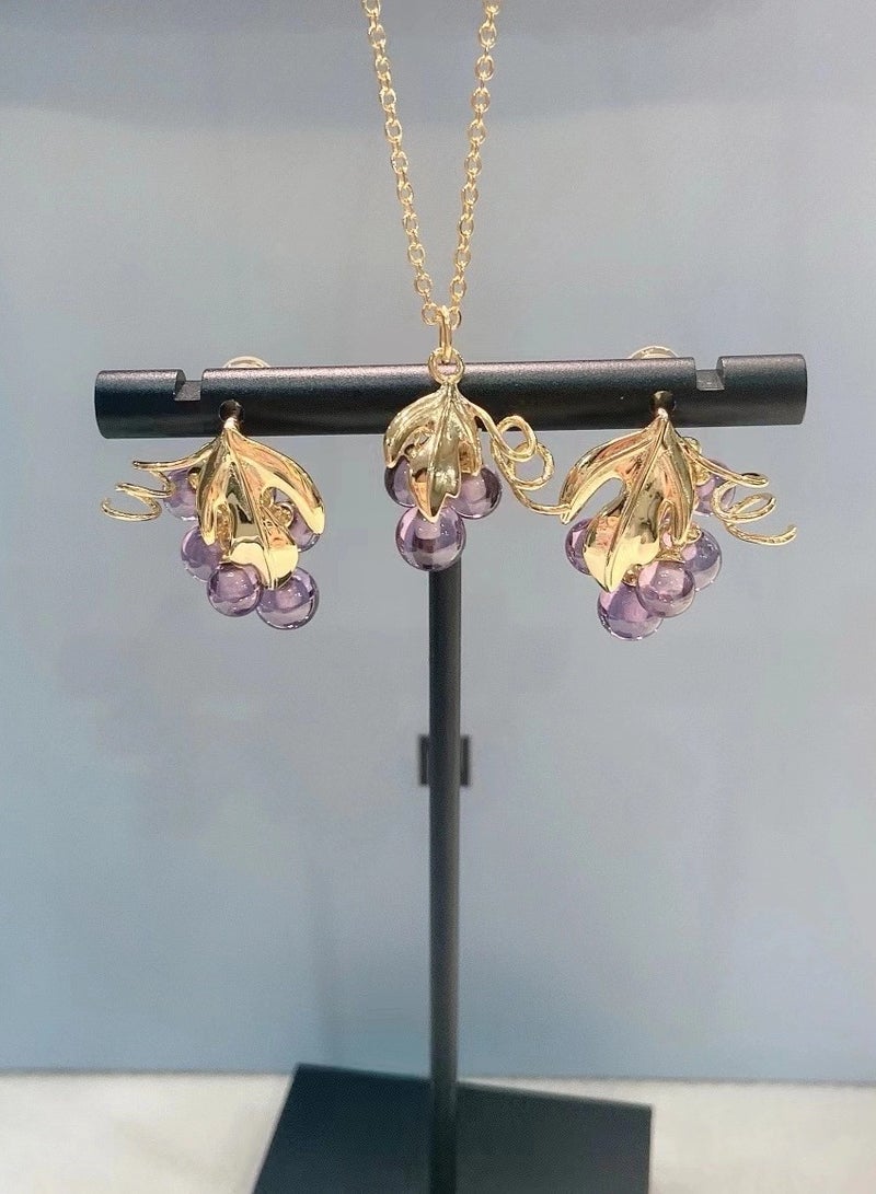 هيفانج مشبك أذن على شكل عنب - عنب بنفسجي - Image 3