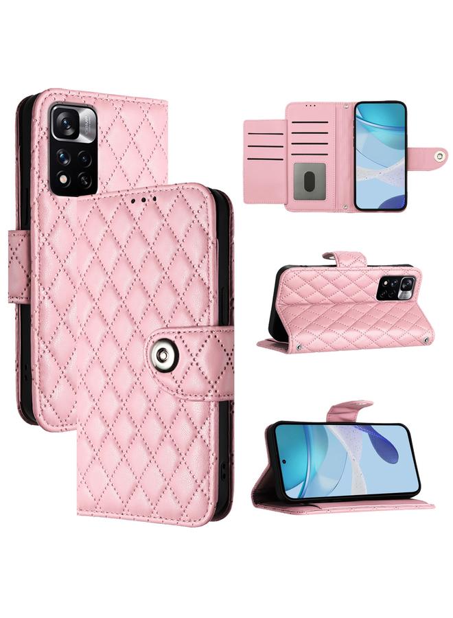 S-TOP Case For Redmi Note 11 Pro+ 5G EU Rhombic Texture Flip Leather Phone Case with Lanyard - Image 1