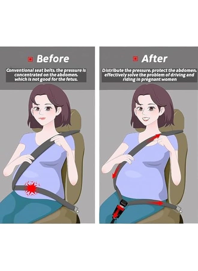 2Pcs Pregnancy Car Seat Belt Adjuster, Prevent Compression Of Abdomen, Comfort & Safety To Protect Unborn Baby, Pregnant Woman, Big Belly, Abdominal Discomfort, Abdominal Surgery Must Haves - Image 2