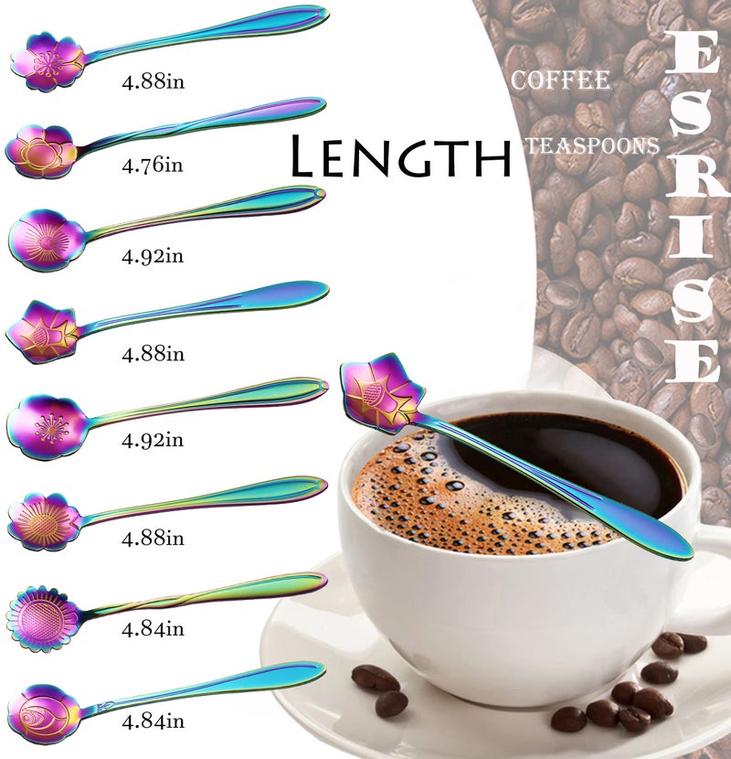 ESRISE 16 Pcs Teaspoon Tea Spoons, ESRISE Stainless Steel Cute Coffee Spoon for Tea Party Decorations (Multi) - Image 2